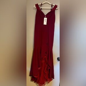 Chic High Low Red Dress